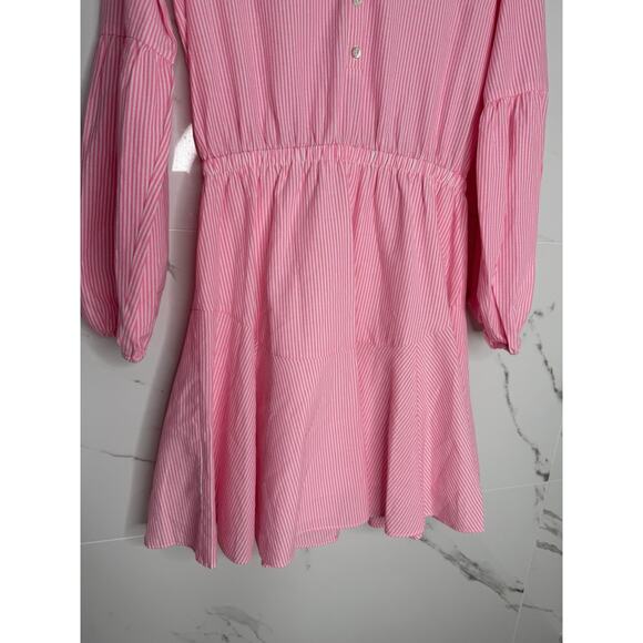 Sz 10 Lilly Pulitzer Carla Striped Dress Roxie Pink Harbor Seersucker Coastal - Picture 3 of 12